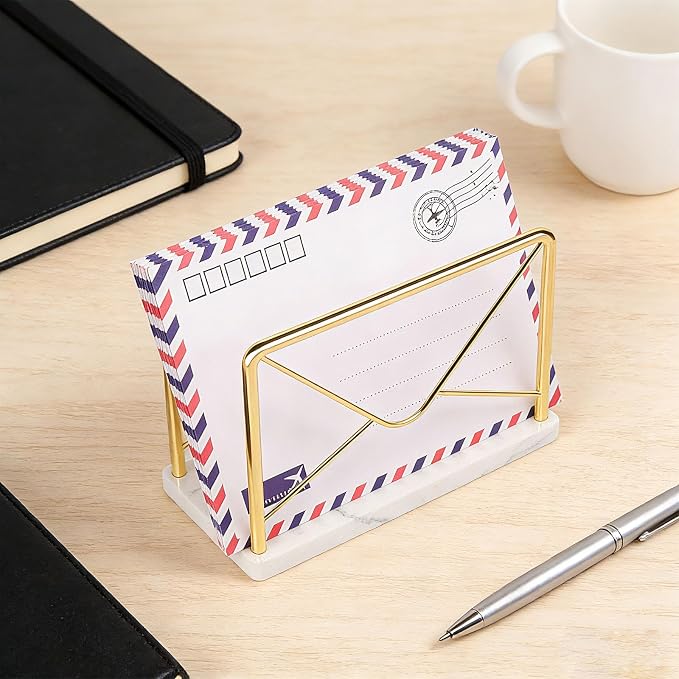 Modern Mail Holder for Home Office, Metal Letter Organizer Sorter for Desk - Image 4