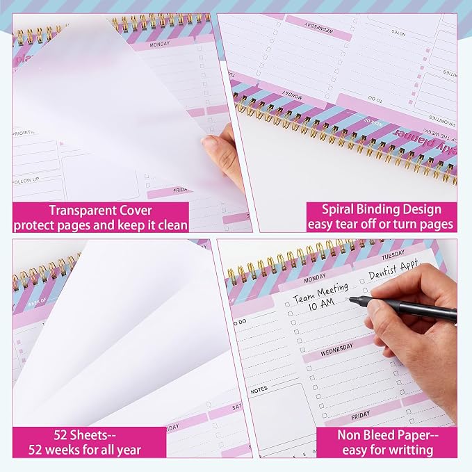 Thboxes Weekly To Do List Notepad, 8.5''x11'' Weekly Desk Planners - Image 4