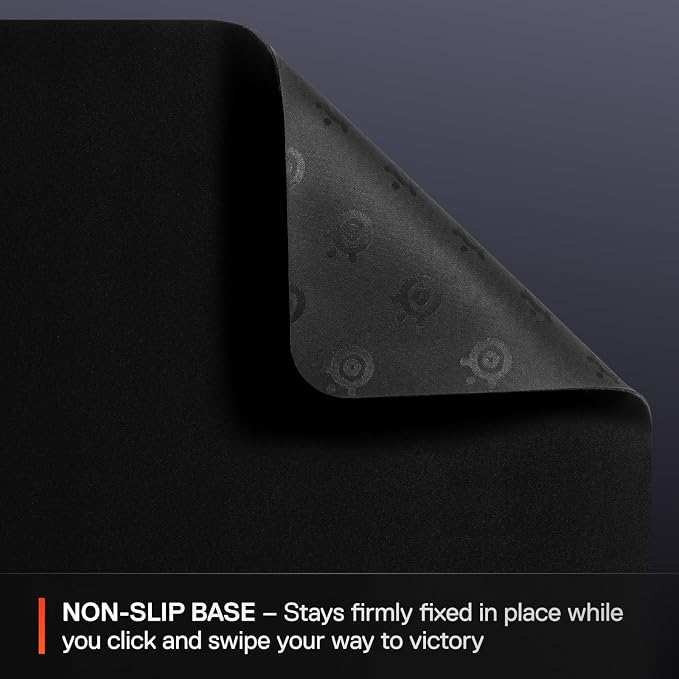 SteelSeries QcK Medium Gaming Mousepad — Black — Non-Slip Silicone Rubber Base - Image 4