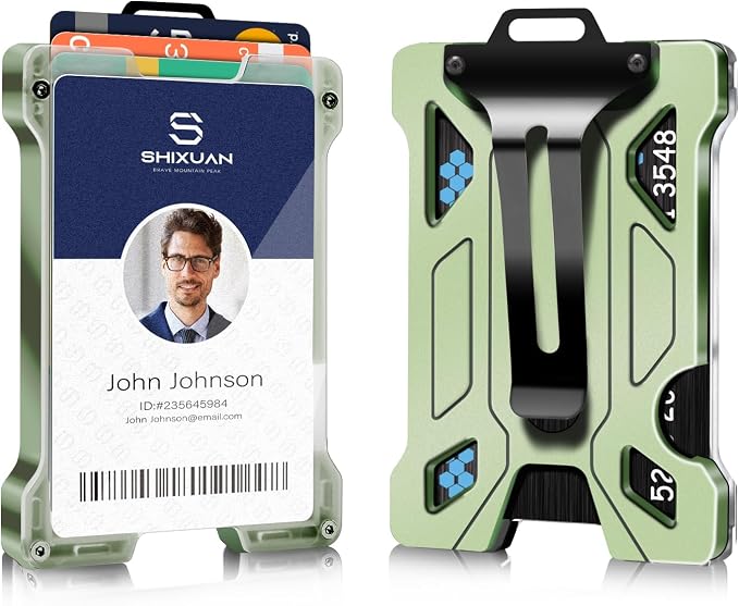 ID Badge Holder with Retractable Clip, Credit Card Holder, Keychain Wallet by SHIXUAN