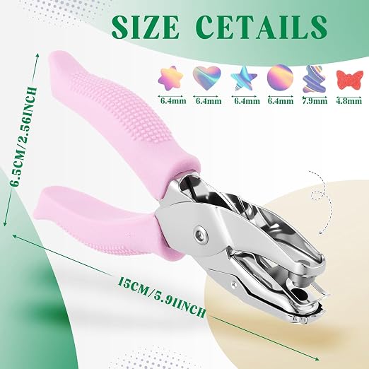 Lothee 6 Pcs Hole Punch Shapes Single Hole Paper Punchers - Image 2