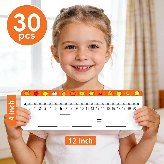 30 Packs Number Line Dry Erase Boards Cards, Double-Sided Writable & Erasable - Image 3