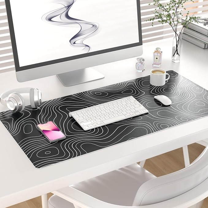 Colorful Star Large Mouse Pad, Waterproof Faux Leather Big Gaming Mousepad - Image 2