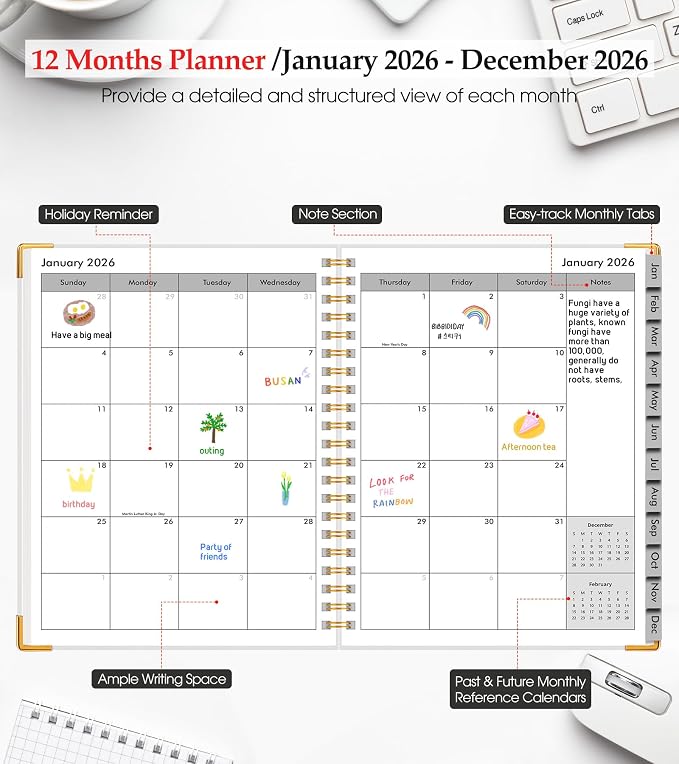 2026 Planner, Weekly and Monthly Calendar Planner from January 2026 - Image 2
