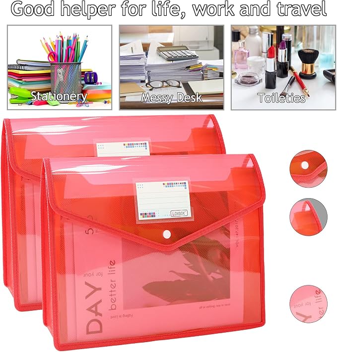 YoeeJob Plastic File Folders Legal Size 2 Pcs, Expandable Document Folder - Image 2