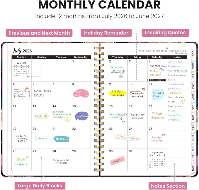 Planner 2026-2027, Monthly and Weekly Academic Planner July 2026 - Image 2