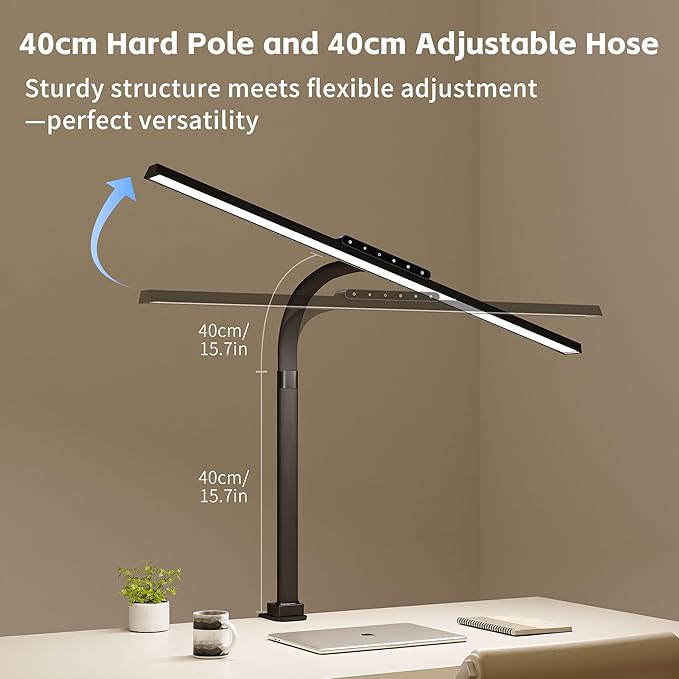 Architect Desk Lamp with Clamp, Eye-Caring Clip on Desk Lights - Image 5