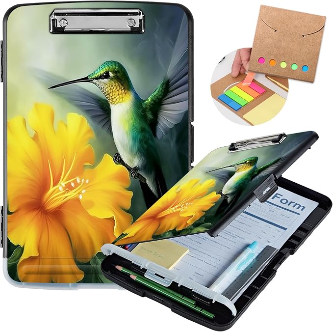 Clipboard with Storage, Heavy Duty Plastic Storage Clipboard with Low Profile by Unknown