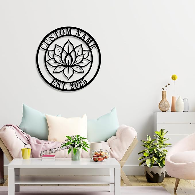 Personalized Lotus Metal Sign, Custom Lotus Flower Wall Decor, Zen Metal Wall - Image 3