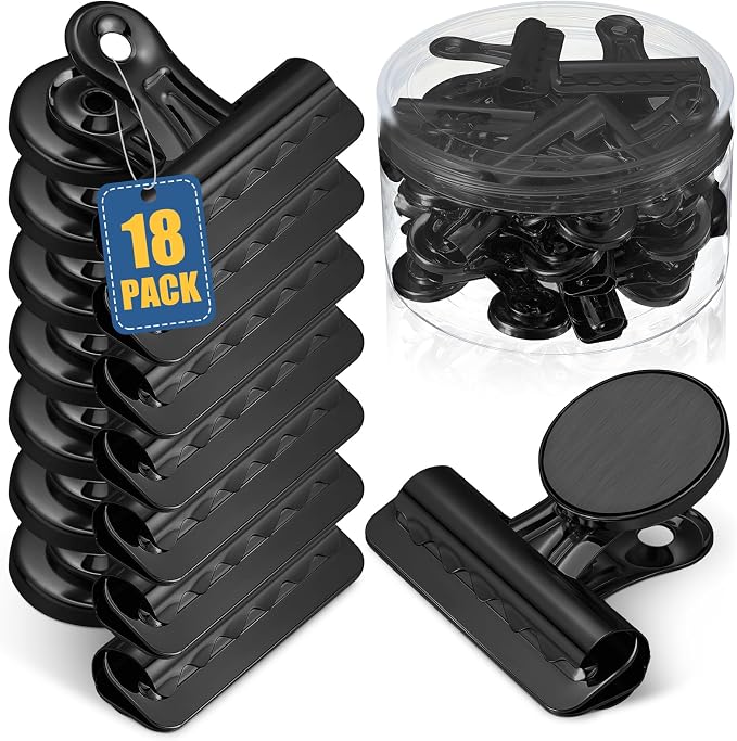MorningRo 18 Pcs Metal Magnetic Clips Heavy Duty 2.2 Inch Whiteboard by Unknown