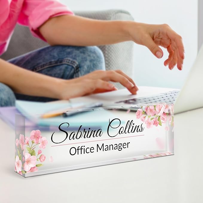 Name Plate for Desk, Desk Name Plate Personalized, Acrylic Desktop Accessories - Image 6