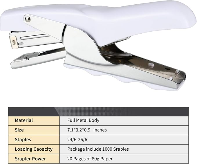 Stapler with 1000 Staples-Plier Stapler Save 60% Power, Good - Image 3