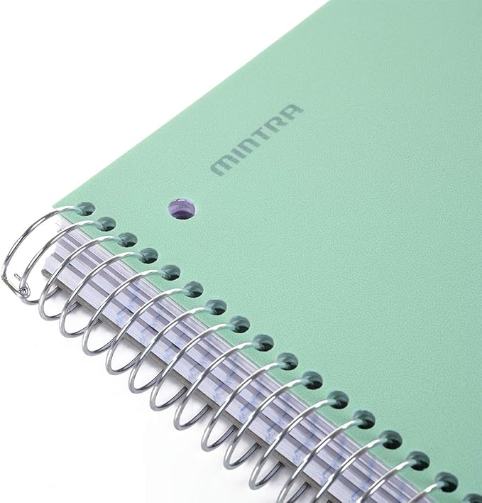 Mintra Office Durable Spiral Notebooks, 5 Subject (Sage Green, College Ruled 1pk)