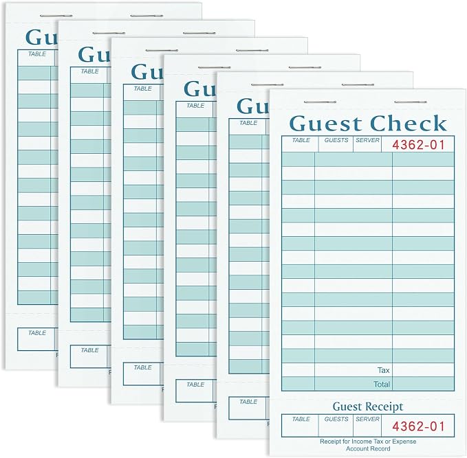 Guest Checks Books for Servers, Server Note Pads, Waitress Notepad for by ZPARIK