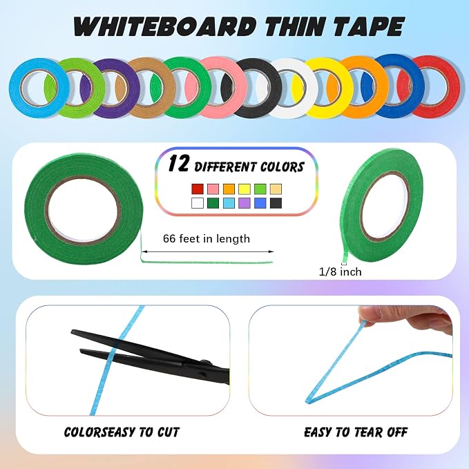 Meanplan 176 Pcs White Board Accessories Set Include 144 Magnetic Dry Erase - Image 3