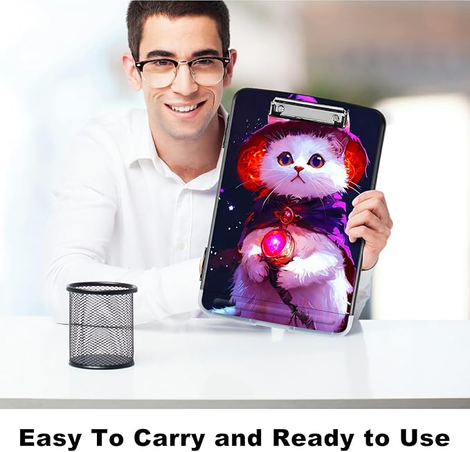 Purple White Cat A4 Clipboard - Image 6