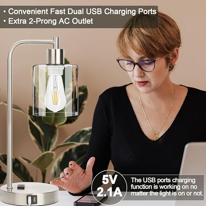 Industrial Touch Control Table Lamps Set of 2 - Image 3