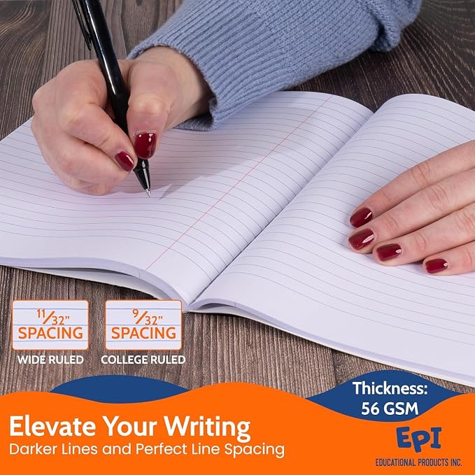 960 Pack EPI Wide Ruled Composition Notebook Assorted Colors, 200 pages - Image 7