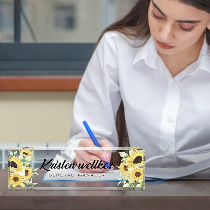 Personalized Office Name Plate for Desk, Custom Employee Appreciation Gifts - Image 3