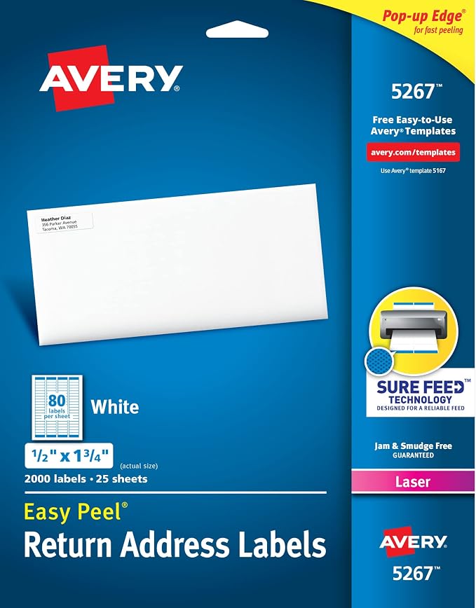 Avery Printable Return Address Labels by Avery