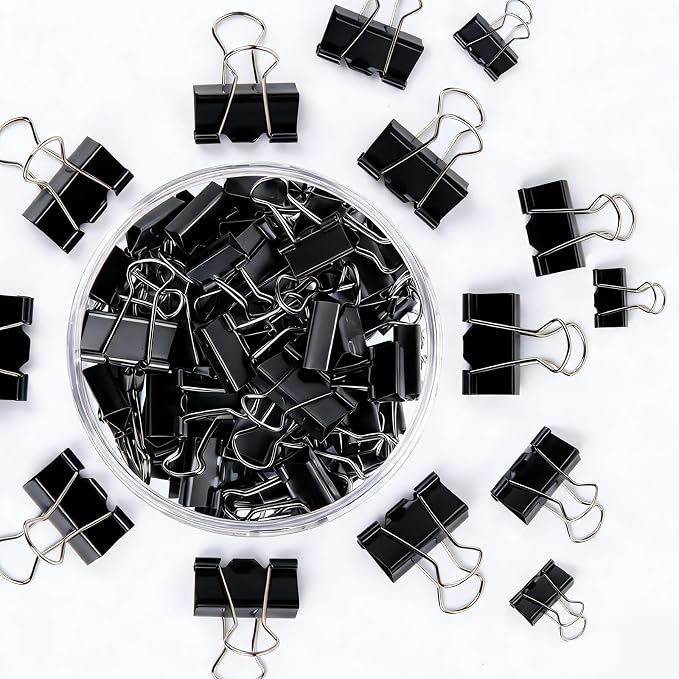 Binder Clips Assorted Sizes, Durable Metal Binder Clips by CREECHWA
