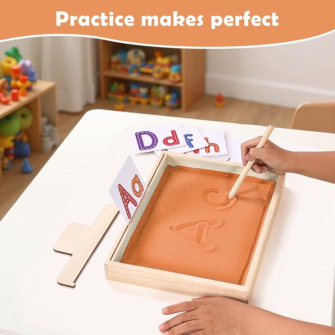 Montessori Sand Tray for Kids, Writing Play Sand Tray - Image 3