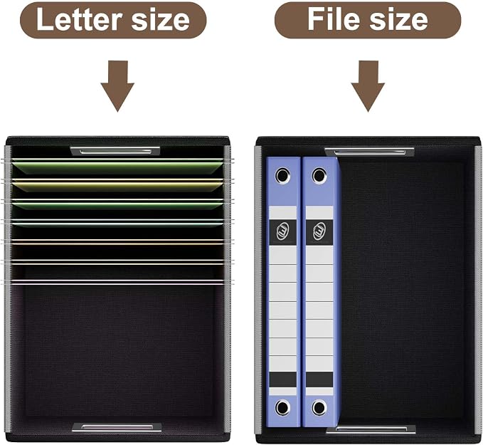 File Organizer Boxes with Lids, Collapsible Faux Leather Hanging File Folder - Image 4