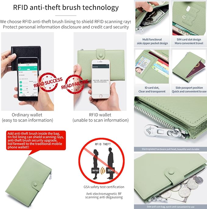 Genuine Leather RFID Blocking Passport Holder Wallet - Image 4