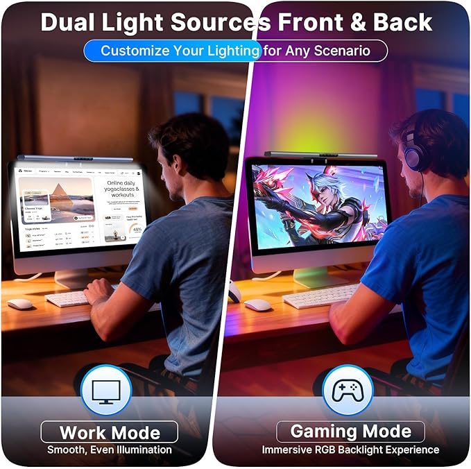 Syrinx Monitor Light Bar for Home Office & Gaming, Eye-Caring Computer Monitor - Image 5