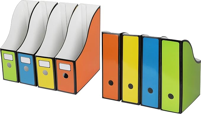 Simple Houseware 12-Pack Magazine File Holder Box, Foldable Cardboard Organizer - Image 3