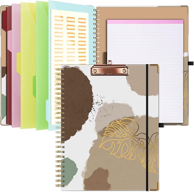 Ospelelf Clipboard with Storage 8.5 X 11，Padfolio Organizer, Spiral Portfolio by OspelelfOfficeSupplies