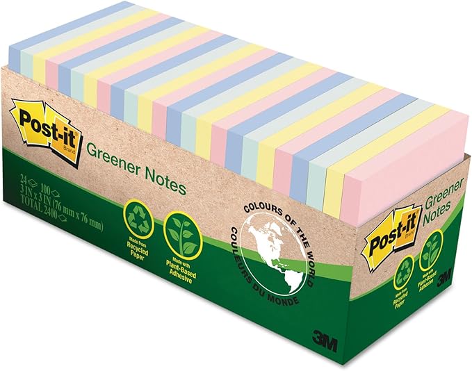 3M 654R24CPAP Post-It Greener Notes Cabinet Pack, 3 x 3, Helsinki Colors - Image 3