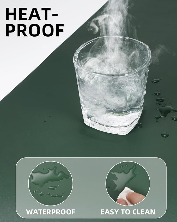 AFIING Leather Desk Pad Protector, Mouse Pad, Office Desk Mat, Non-Slip PU - Image 3