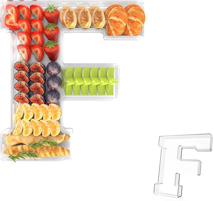 11" Acrylic Letter Charcuterie Tray, Charcuterie Letters Fillable Box by Tdsuco