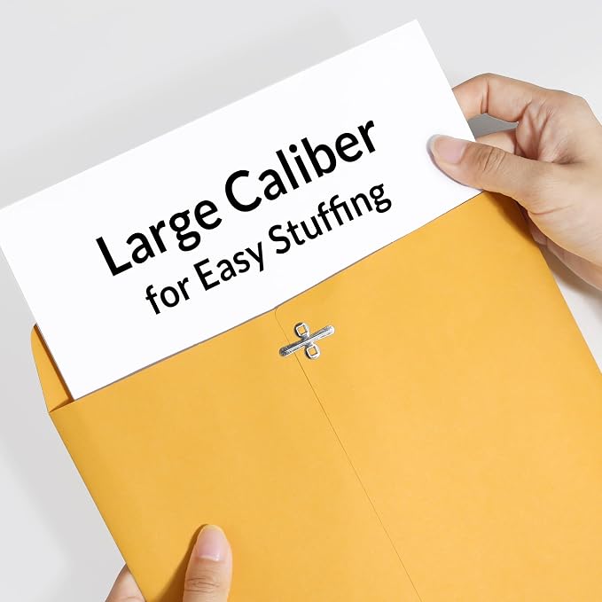 SUNEE 9"x12" Envelopes, 28-lb Heavyweight Kraft Paper, - Image 3