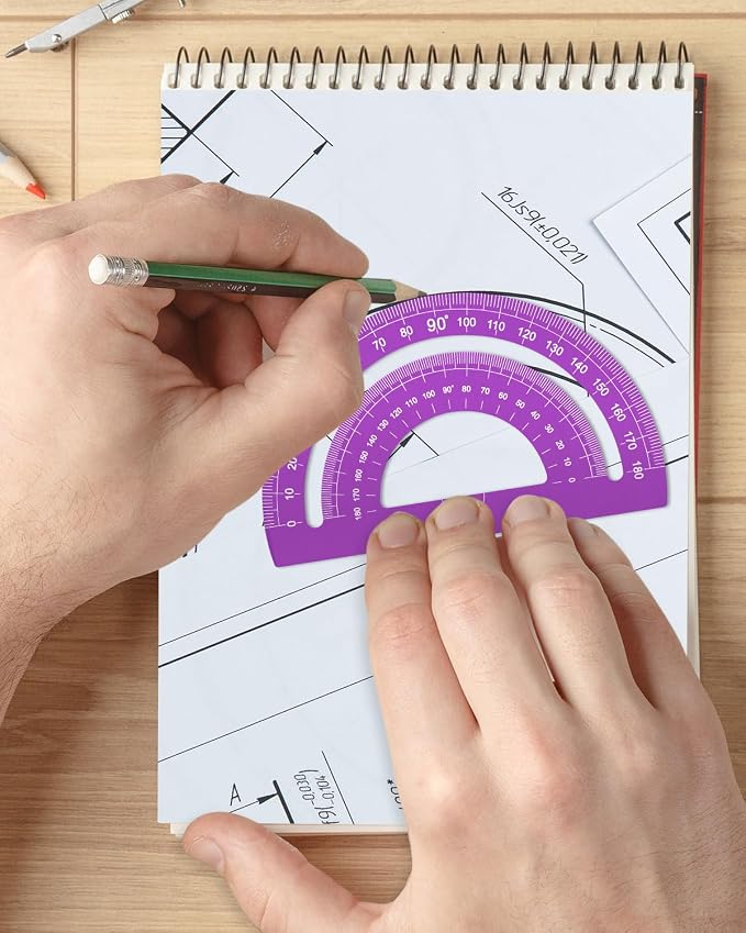 Honagu Triangular Ruler Set, 4 Pieces Aluminum Alloy Ruler, Metal Drafting Ruler - Image 4