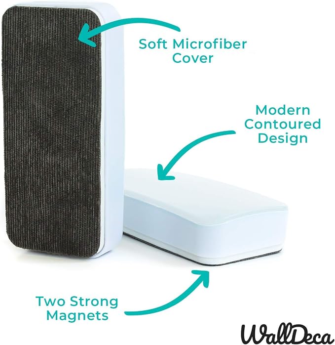WallDeca Dry Erase Eraser, Felt Bottom Surface Whiteboard Eraser, Works on All - Image 3