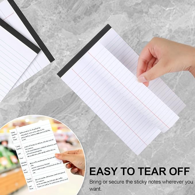 Utron 6 PCS Small Legal Pads 5x8 White, Narrow Ruled Small Note Pads 5x8 - Image 4