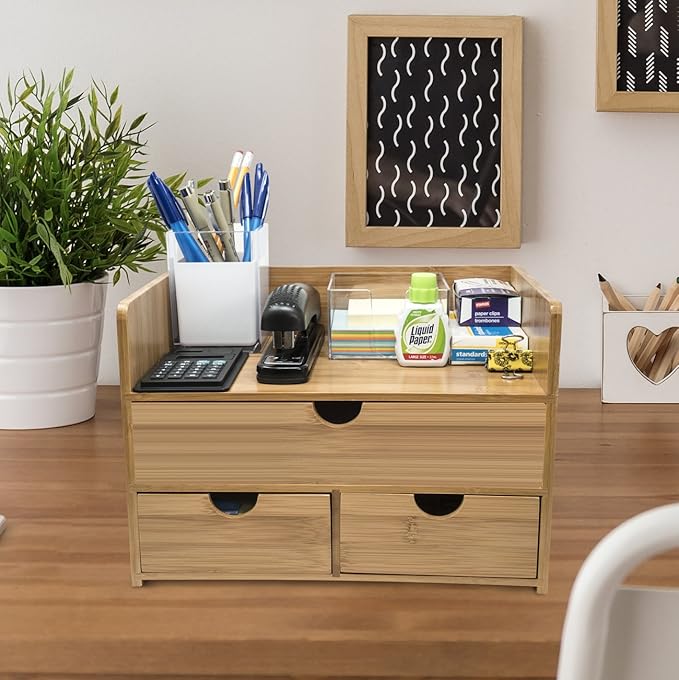 Sorbus Bamboo Desk Organizer - Image 5