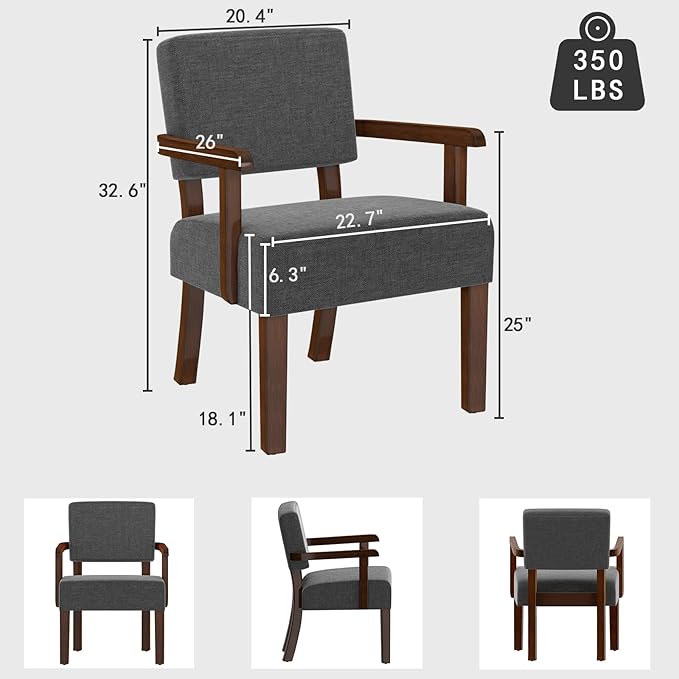 Oversize Accent Chair with Soft Seat and Armrests for Living, Dinning, Bedroom, Reading, Waiting Room-DeskLoop Office