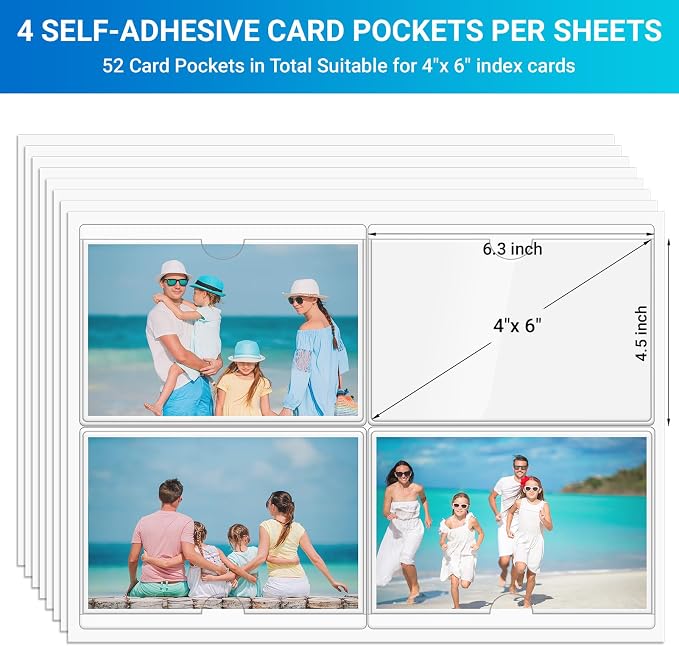 MaxGear 4" x 6" Index Card Holder, 52 Pack Label Holders - Image 2