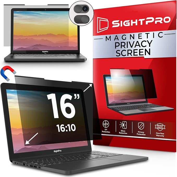 SightPro Magnetic Laptop Privacy Screen 16 Inch 16:10 by SightPro