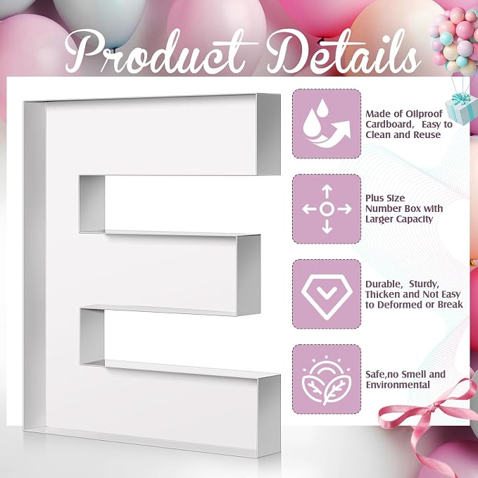 Mifoci 13.7inch Cardboard Letter Boxes Charcuterie Letters Board Fillable - Image 4