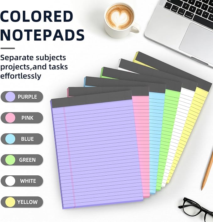 24 Pack Colored Legal Pads 8.5 x 11 Wide Ruled Note Pads 8.5 x 11 Notepads - Image 3