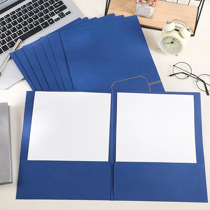 Kisston 20 Pack Executive Twin Pocket Folders Letter Size Blue - Image 5