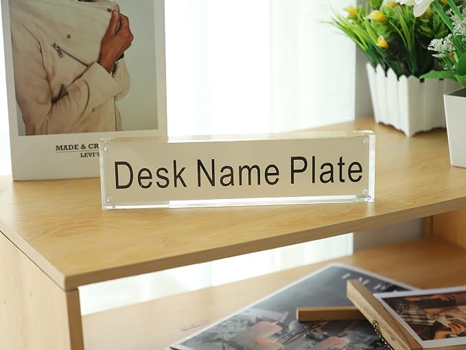 IEEK Acrylic Desk Name Plate, DIY Personalized Name, 2.5x10 Inch - Image 8