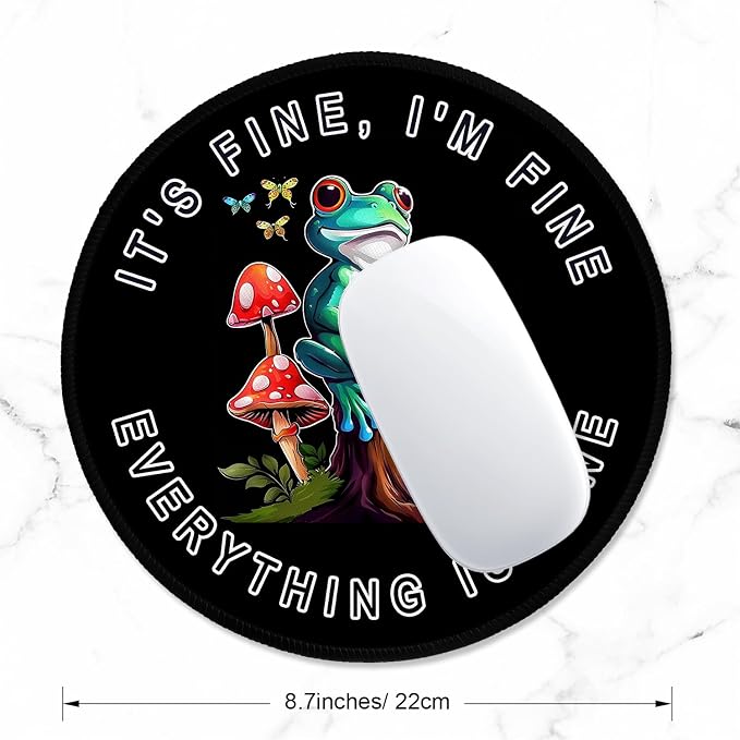 ITNRSIIET Round Mouse Pad with Stitched Edge Premium-Textured Waterproof - Image 2