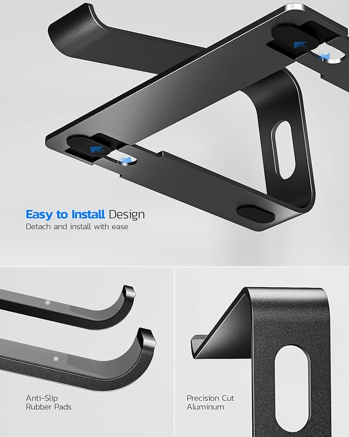 Nulaxy Laptop Stand, Ergonomic Aluminum Laptop Computer Stand, Detachable - Image 5