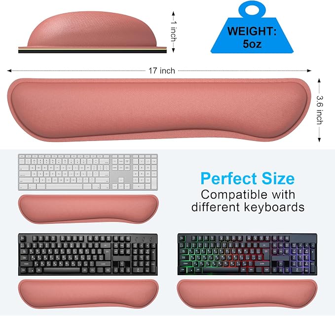 Dapesuom Enlarge Keyboard Wrist Rest, Memory Foam Keyboard Wrist Cushion - Image 6