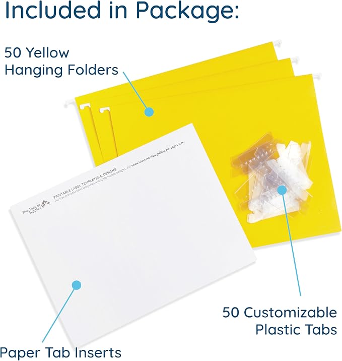 Blue Summit Hanging File Folders, Letter Size, 50 Per Box - Image 2
